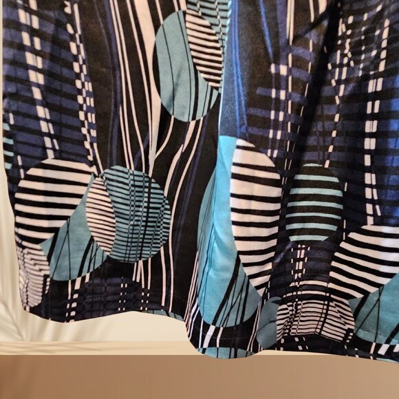 APT. 9 Blue & Black Abstract Print Blouse | Size L - Picture 5 of 5